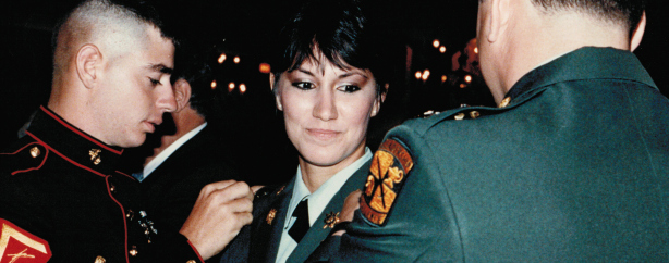 Dr. Irene Zoppi being promoted to 2nd Lieutenant in the U.S. Army in 1987. (Courtesy Irene Zoppi)