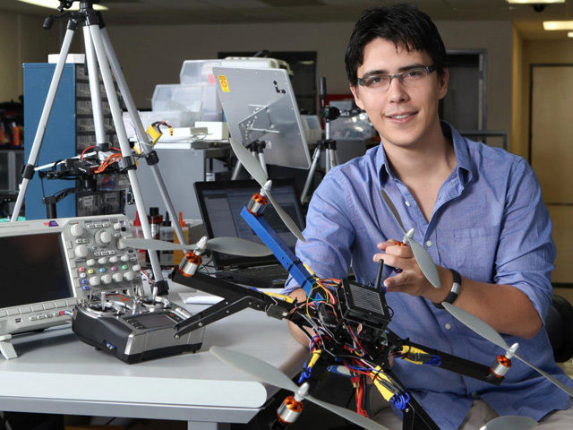 Jordi Muñoz with one of his drones. (Courtesy 3D Robotics)